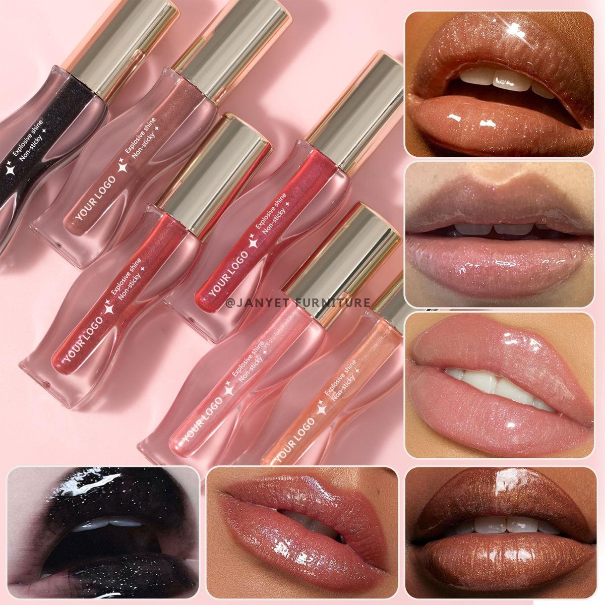 S-Curve Transparent Tube Shimmer Lip Gloss Series