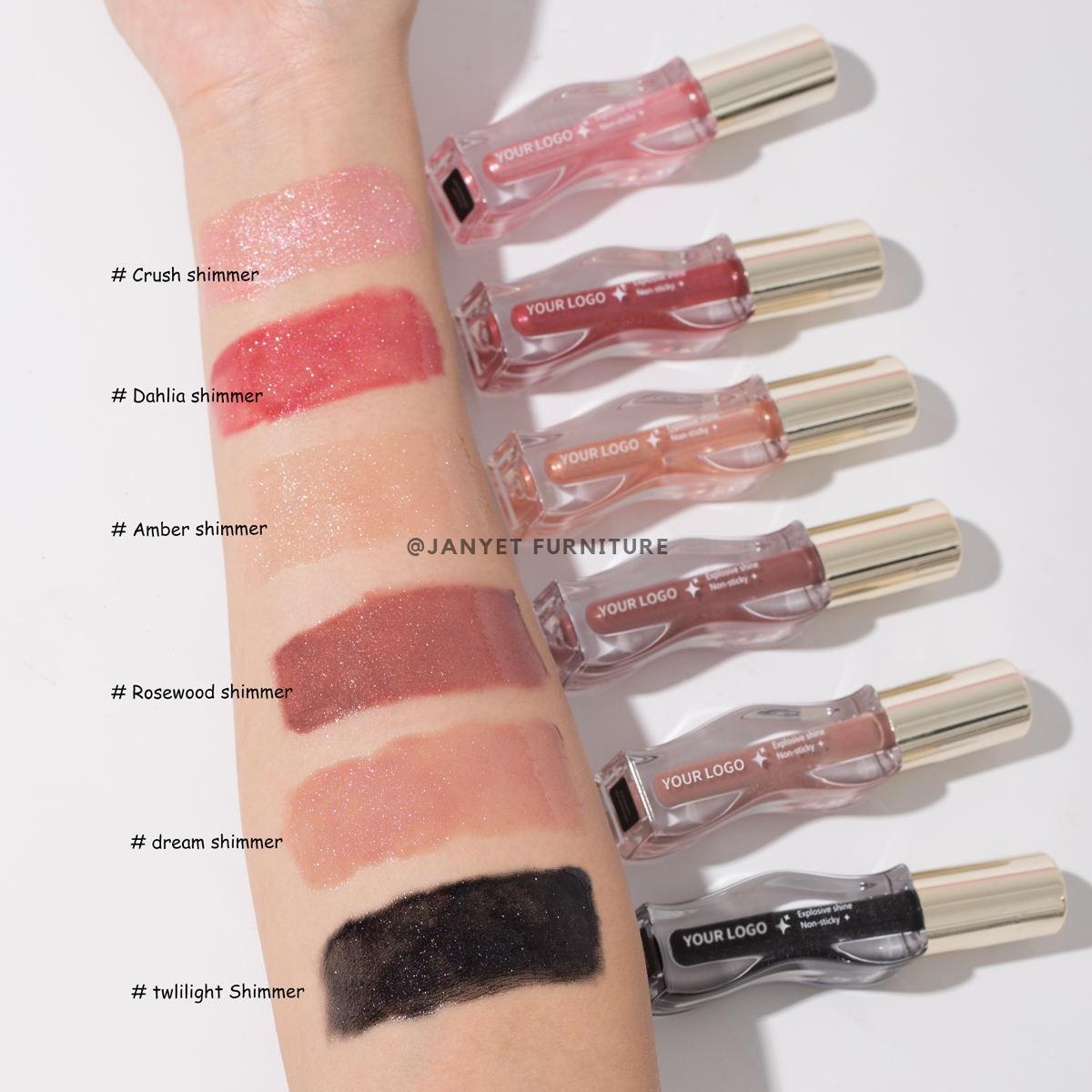 S-Curve Transparent Tube Shimmer Lip Gloss Series